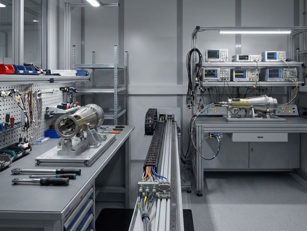 Automated test bench executing instrument sequences as part of an aerospace build flow.
